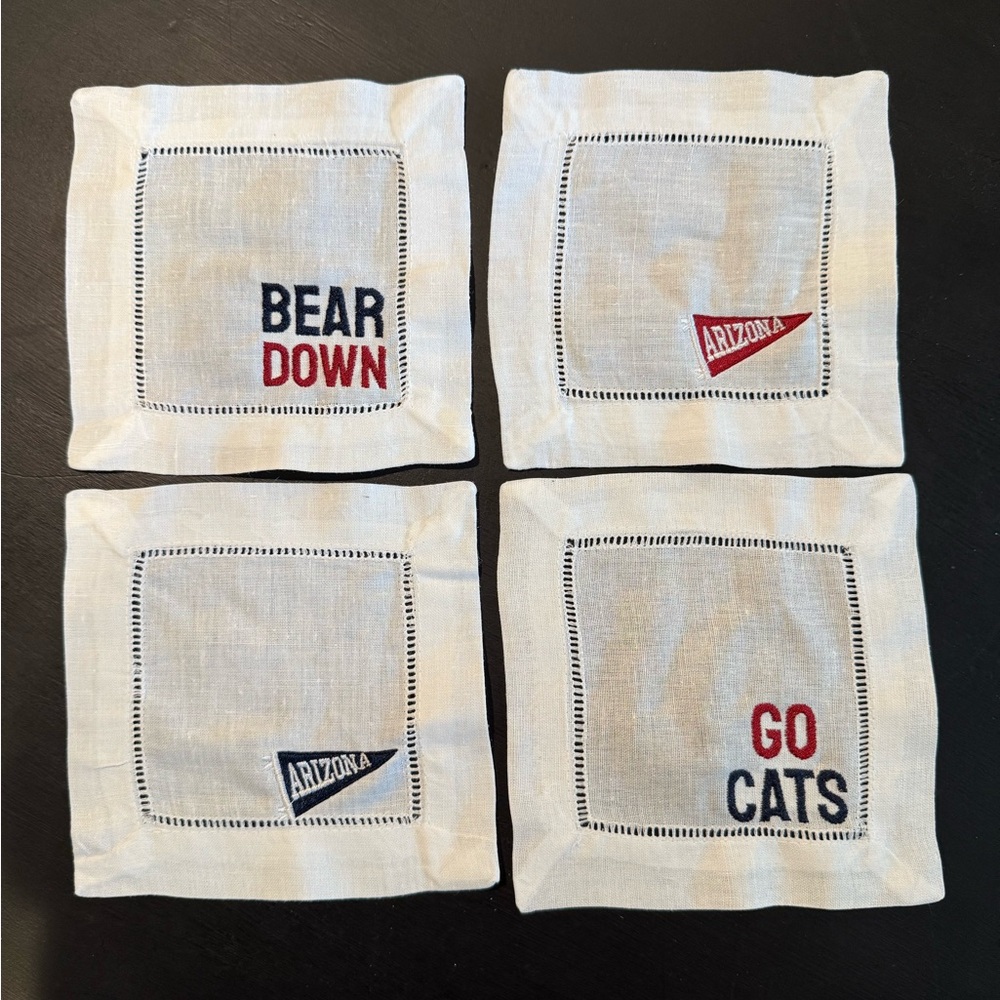 University of Arizona Embroidered Cocktail Napkins - Picture 2 of 2